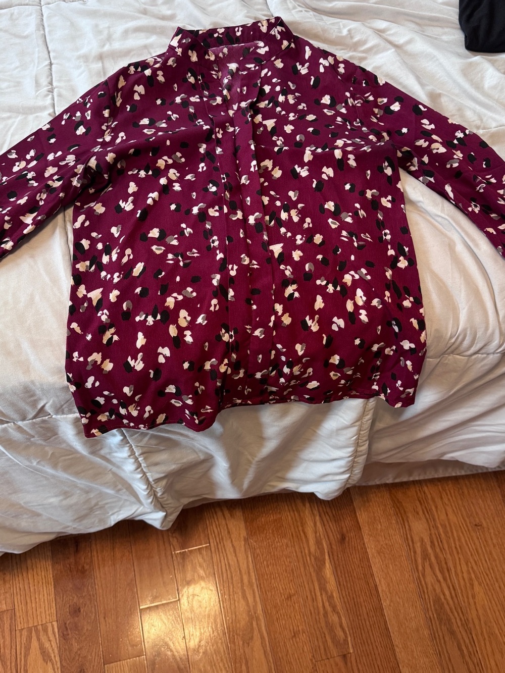 SHEIN Burgundy Abstract Print Blazer Jacket